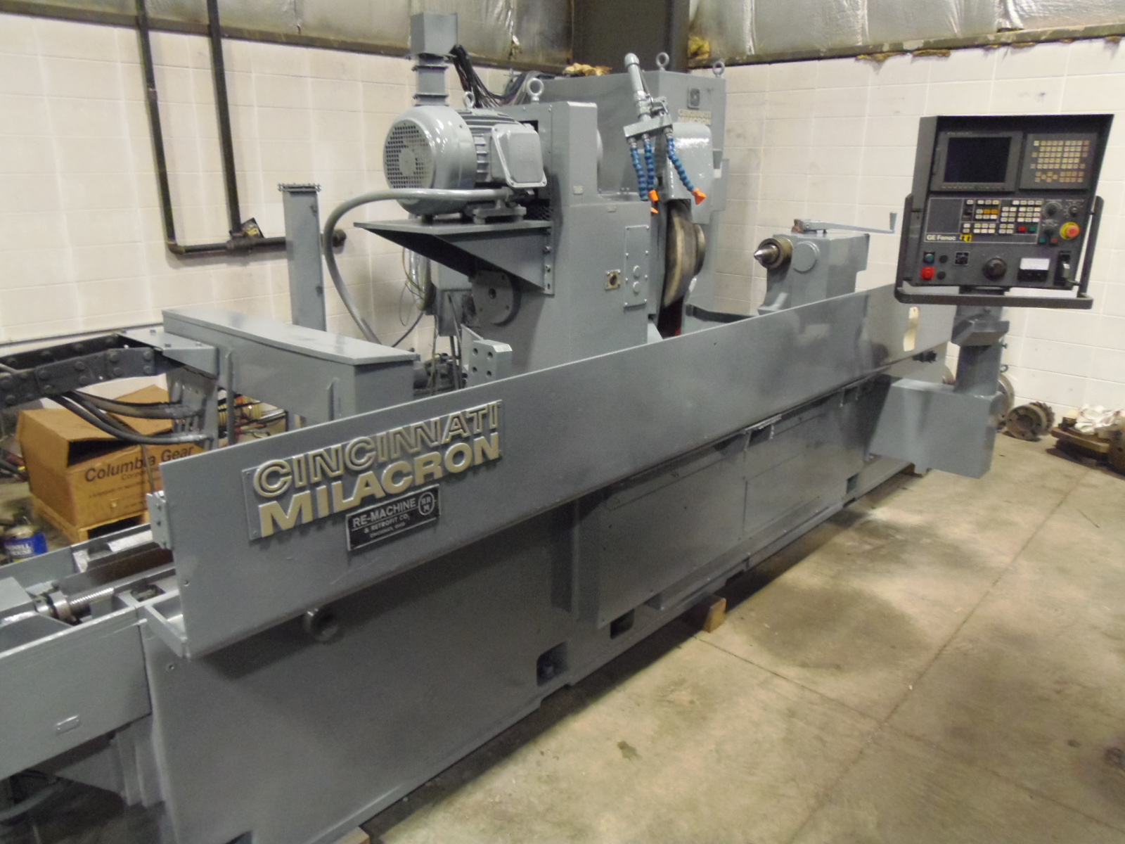 CINCINNATI STEPTRONIC 470-20 (30 degree), CNC GRINDER, 20 IN. MAX SWING X 60 IN. CENTERS, FANUC 21iT CONTROL, FLAGGING, COOLANT, 30 X 6 WHEEL