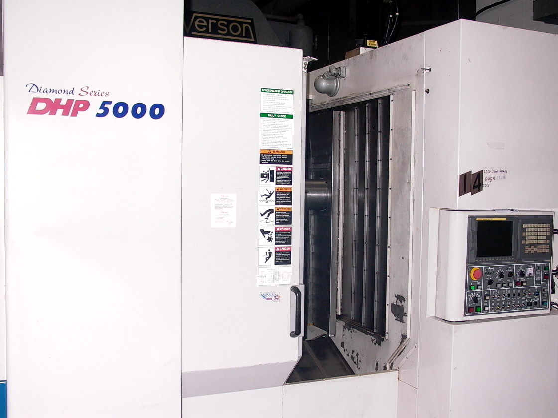 DAEWOO DHP 5000 DIAMOND SERIES CNC MACHINING CENTER, FANUC 18i-MB ,4th AXIS, 14,000 RPM, 40 TAPER, DUAL PALLET,2004