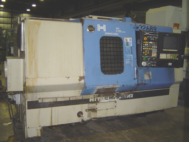 HITACHI SEIKI HIGH TECH 30G, SEICOS MULTI CONTROL, 12" 3 JAW, 24" SWING X 23.6" CENTERS, CHIP,CONVEYOR, PARTS CATCHER