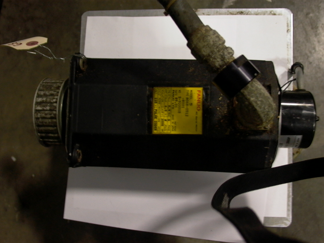 FANUC AC SERVO MOTOR, MODEL 5, 110V, 3PH, 8 POLES, 2000 RPM, 31 LBS 2001