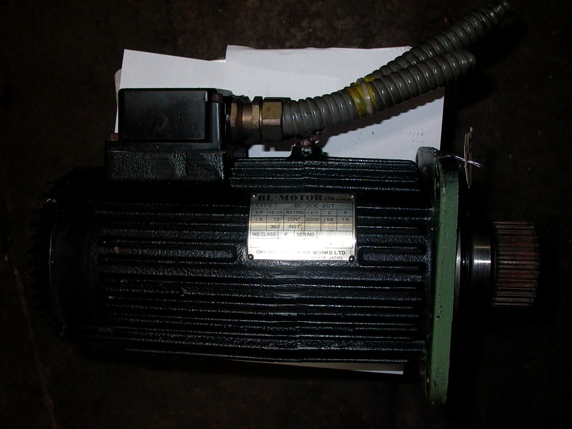 OKUMA BL-MOTOR, 2000 RPM, 72 LBS, 1985
