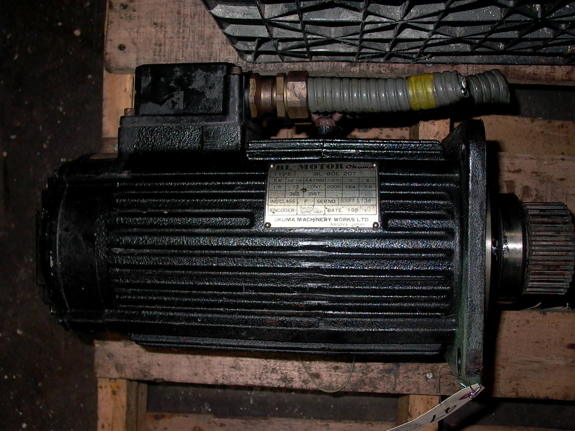 OKUMA BL-MOTOR, 2000 RPM, 72 LBS, 1985