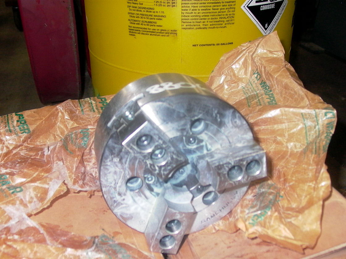 6" SAMCHULLY 3 JAW POWER CHUCK, UNUSED, MODEL MH-206, 6000 RPM, 