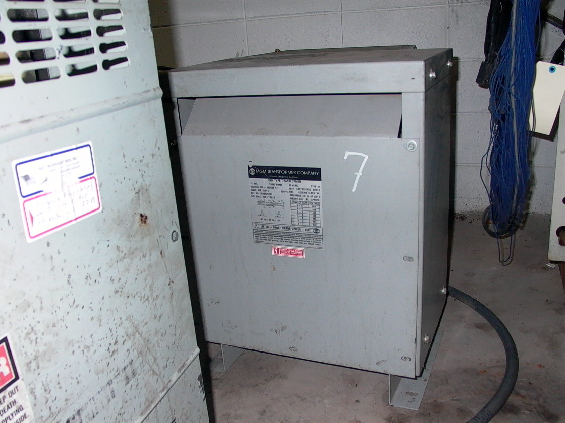 MGM, MDL. KVA 15, DRY TYPE TRANSFORMER, 3 PHASE, 60 HERTZ, TYPE HT, 240 LBS