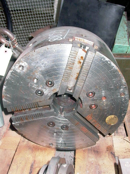 15 INCH 3-JAW POWER CHUCK, GIDDINGS AND LEWIS