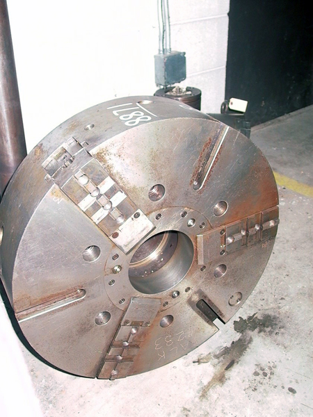 24 INCH CUSHMAN POWER CHUCK, 3 JAW, 6 INCH HOLE