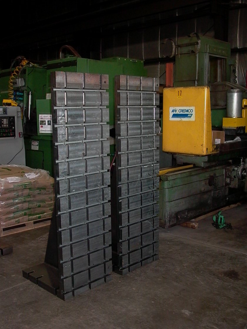 ANGLE PLATES, 24 " X 80" STEEL T-SLOTTED, MATCHING SET, 3 TOP TO BOTTOM AND 13 HORIZONTAL T-SLOTS