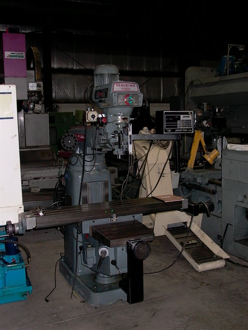 KONDIA CLAUSING FV300 MILL, CNC PROTO TRAC PLUS, 11" X 58" TABLE, 3HP, 4000 RPM, 1993
