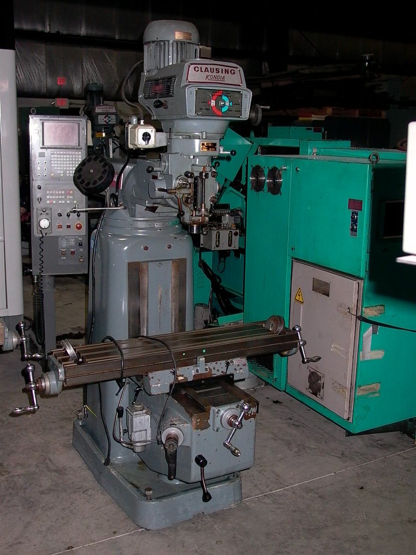 CLAUSING KONDIA FV1, ANILAM 2 AXIS DRO,  9 X 42 TABLE, VARI SPEED, 3 HP, 4000 RPM