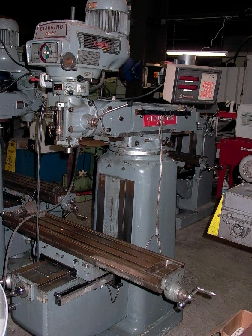 CLAUSING KONDIA FV1, ANILAM MINIWIZARD DRO,  9 X 48 TABLE, VARI SPEED, 3 HP, 4000 RPM