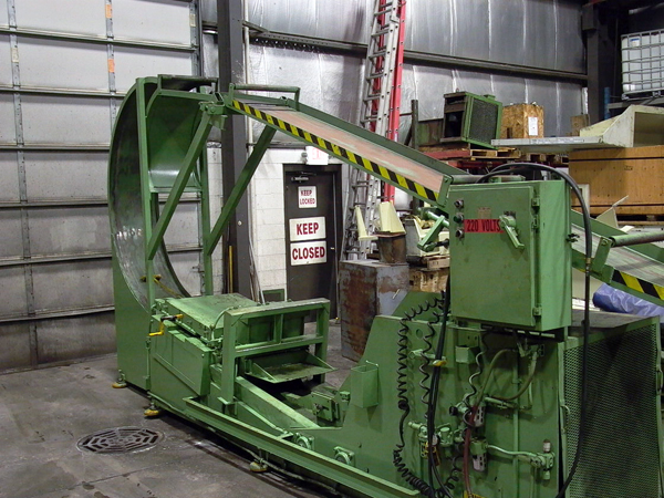 FEED LEASE COIL CRADLE AND STRAIGHTENER, 12,000 LB. CAP.  18" MAX WIDTH, 60" MAX COIL OD, STRAIGHTENER CAP: 1/4" X 12"