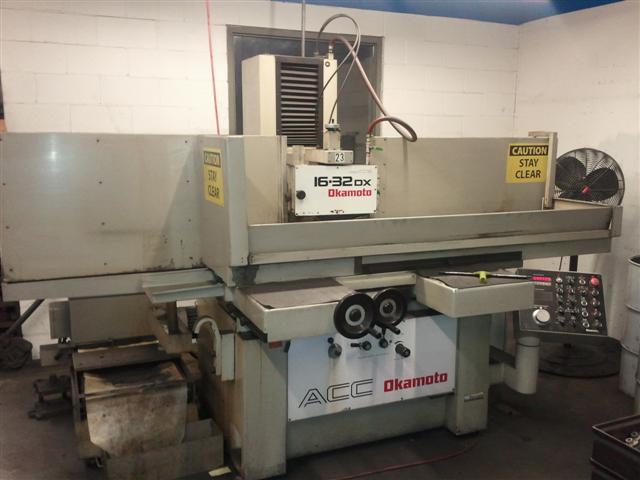 16" X 32" OKAMOTO, MODEL ACC-1632DX,  ELECTRO MAGNETIC CHUCK, COOLANT WITH PAPER FILTRATION,  1993 