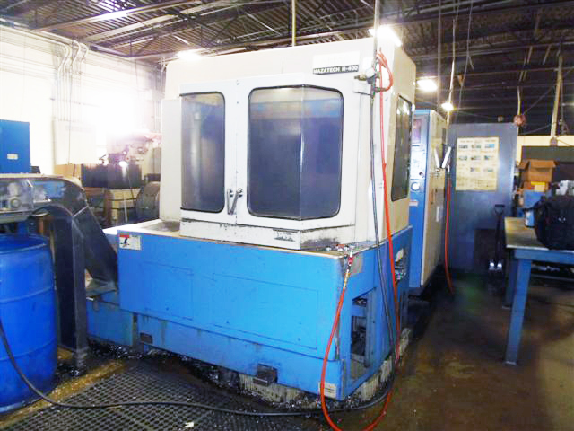 MAZAK H 400, 15.7" PALLETS, M-32 CONTROL, 40 TOOLS, 4TH AXIS, 7000 RPM, COOLANT THRU