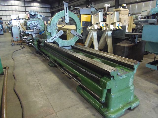 AMERICAN 39" SWING X 220" CC,  20" 4 JAW CHUCK, 
2 STEADY RESTS, 260 RPM, THREADING