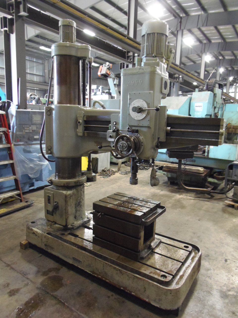 5' X 13" AMERICAN RADIAL DRILL, 40 - 1160 RPM, POWER ELEVATION, POWER CLAMPING, 1974