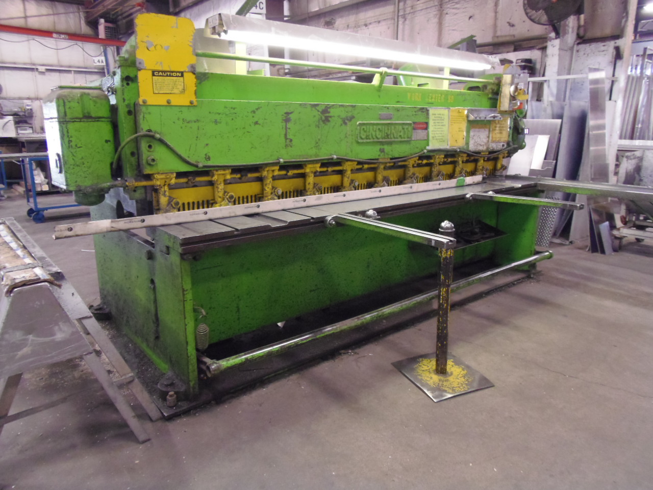 3/16" X 10' CINCINNATI, MECHANICAL, 6' SQ ARM, 36" BACK GAUGE, 18" THROAT, FLUSH FLOOR, 
