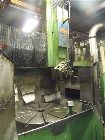 52" BULLARD DYNE AU TURN, 46" POWER CHUCK, 52" SWING, 5 SIDED POWER INDEX TURRET, ALLEN BRADLEY SERIES 9 CNC CONTROL, 75 HP, 1983
