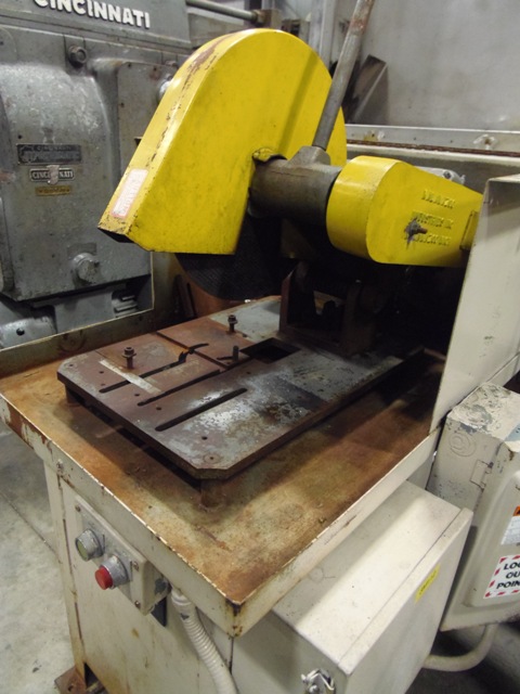 14" KALAMAZOO WET ABRASIVE CUT OFF SAW, 12" OR 14" WHEEL, COOLANT TANK AND PUMP