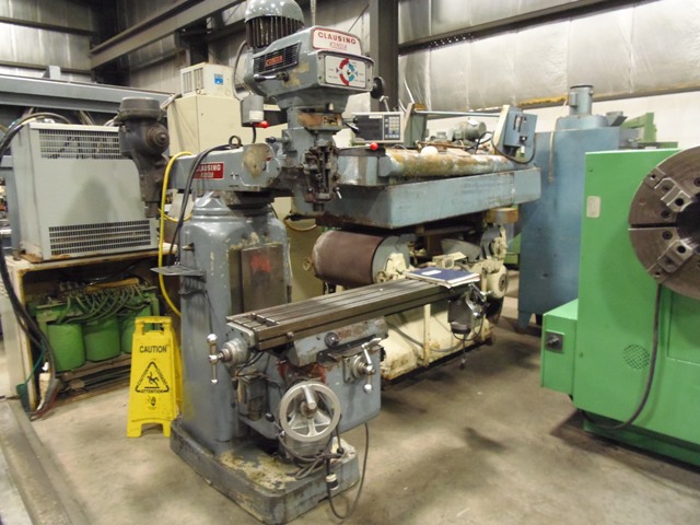 CLAUSING KONDIA VERTICAL MILL WITH VARY SPEED, MODEL FV1, 9 x 48 TABLE, 1994, FAGOR DRO, SLOTTING HEAD