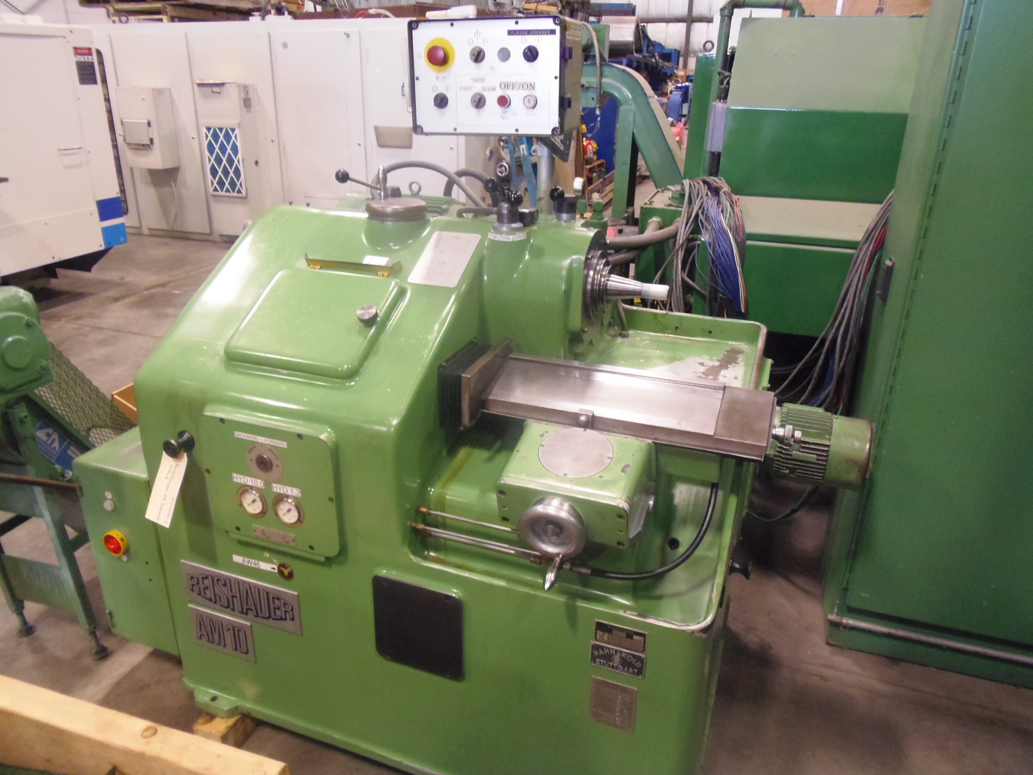 REISHAUER MODEL AM-10 GRINDING WHEEL DRESSING AND PROFILING MACHINE, 15.75" GRINDING WORMS, 1966