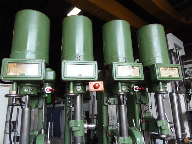 20 " 4 SPINDLE, LELAND-GIFFORD, MODEL 2LMS, #2MT, 2 POWER FEED HEADS, 24" X 72" TABLE,  1952
