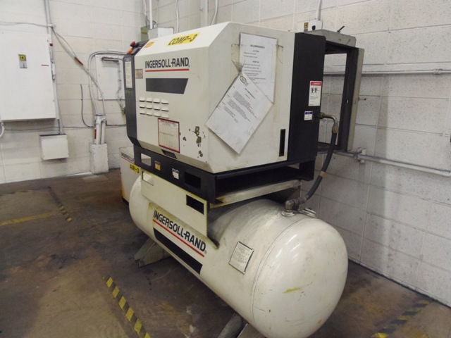 53 CFM, 125 PSI, INGERSOLL RAND AIR COMPRESSOR, SSR-EP15, 15 HP, ROTARY SCREW, W/ INGERSOLL RAND AIR DRYER,2006