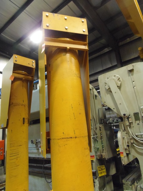 2 TON SPANKO, JIB CRANE, FLOOR MOUNTED, 8'6" UNDER RAIL, 21' SPAN, 1998