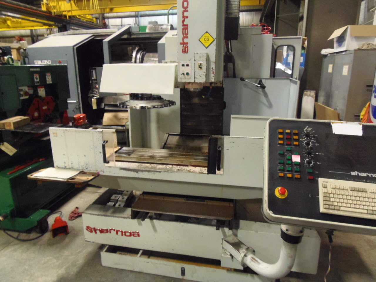 SHARNOA, VMC, MODEL HPM-25E, 25" X - 16" Y - 20" Z -TRAVELS, 43" x 15.75" TABLE, 10,000 RPM, NIKKEN CNC 250F W/ TAILSTOCK, 1993