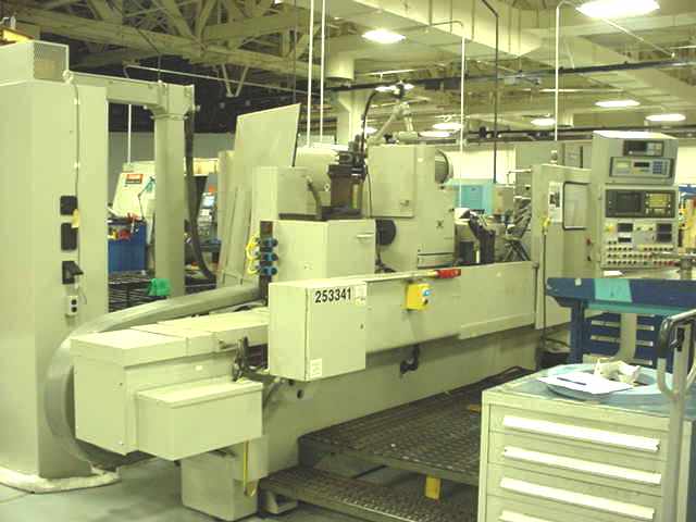 CINCINNATI 480, 24" SWING X 40" CENTERS, FANUC 0G CONTROL, FLAGGING, GAUGING, WHEEL BALANCING, FILTRATION, 30" WHEEL, GAP ELIMINATOR, 1998