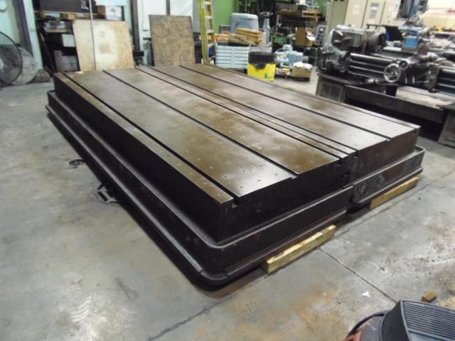 96" X 144" T-SLOTTED FLOOR PLATE, 2-48" X 144" X 18" PLATES, T-SLOTTED, COOLANT TROUGH 