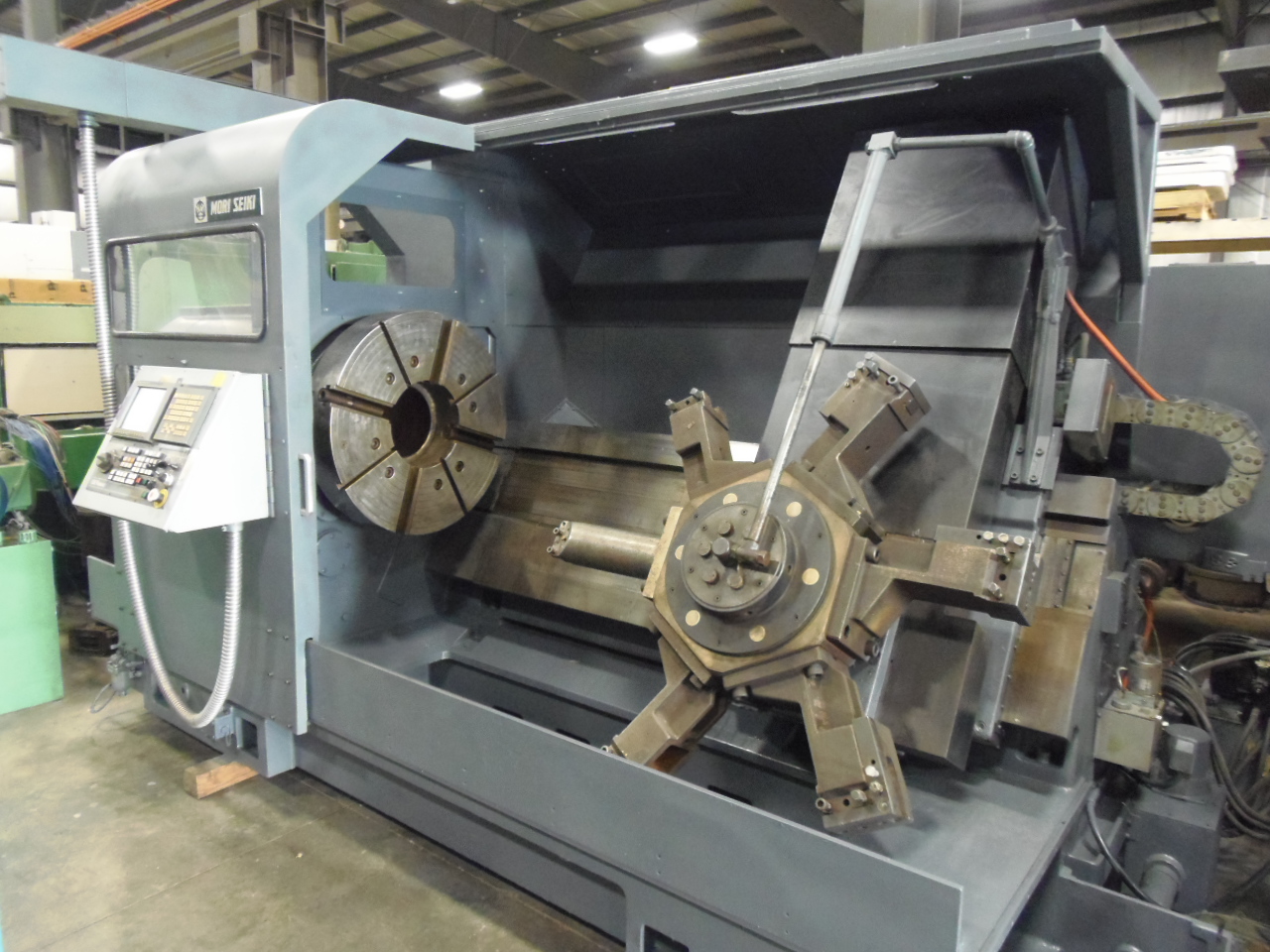 MORI SEIKI SL-8, 80/98, FANUC 21iT CONTROL, 39.3" SWING, 32" 4 JAW CHUCK, 43" Z, 10.25" HOLE, 4 - 553 RPM