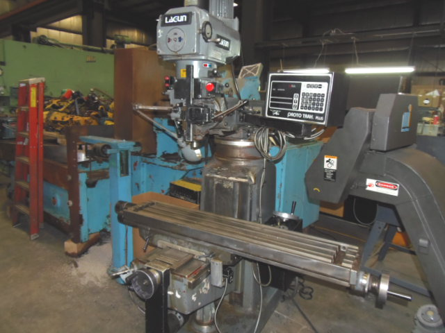 LAGUN VERTICAL MILL, FTV-2S-E, 11 X 54 TABLE, 3 HP, PROTO TRAK PLUS 2 AXIS CNC, Z AXIS DRO, POWER DRAWBAR,1990