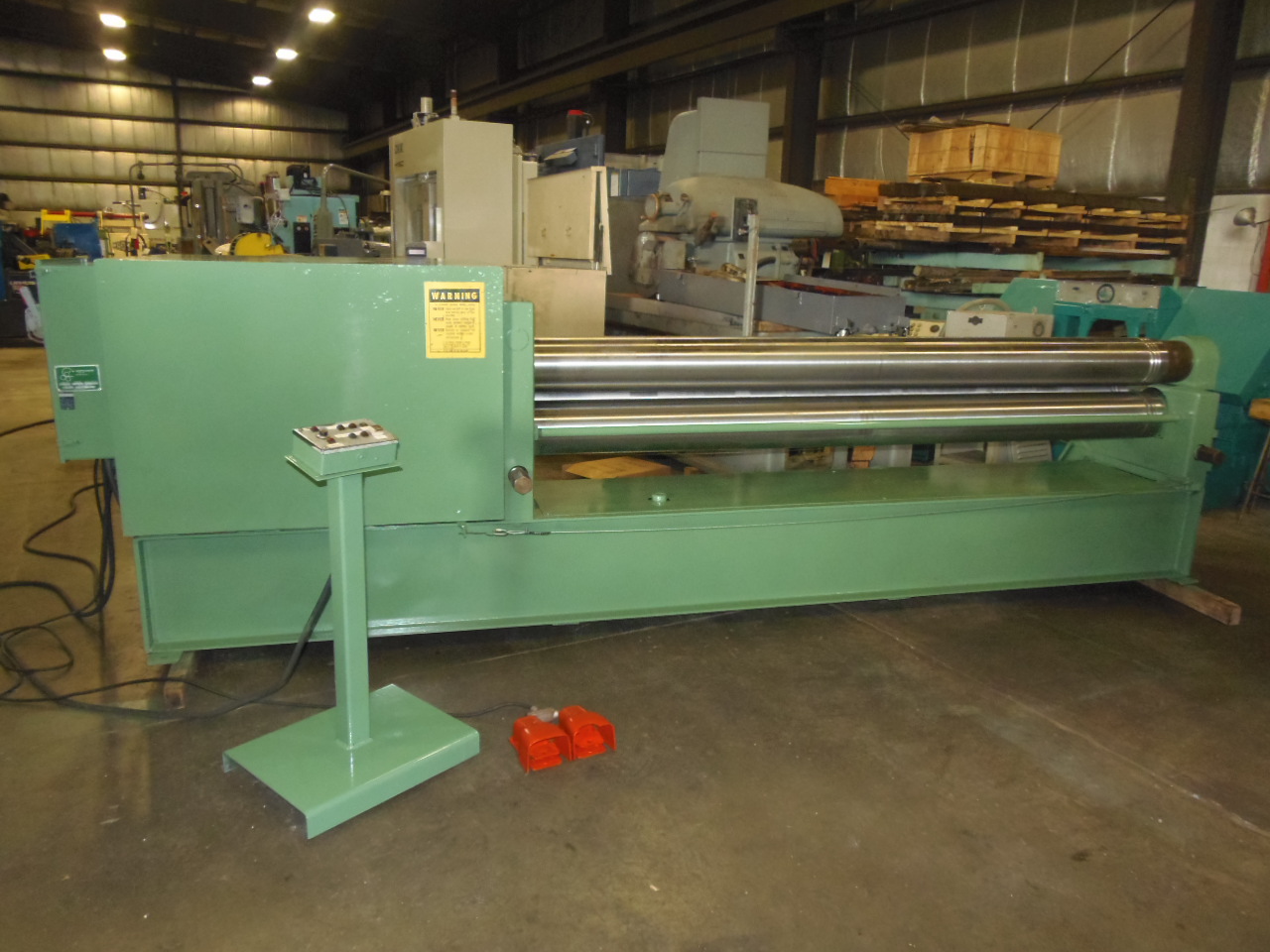 10' x 1/4" MONTGOMERY PLATE ROLL, 3 ROLL INITIAL PINCH, 9" DIA. ROLLS