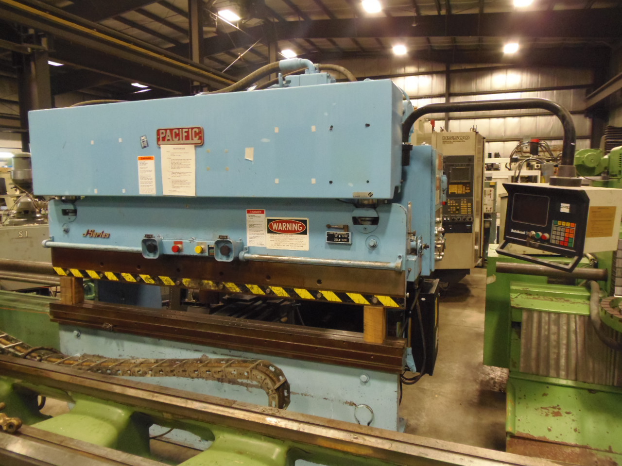 75 TON PACIFIC J75-8, 8'/6'6", 36" HURCO AB/7 BG, DUAL PALM, FOOT PEDAL, 1986