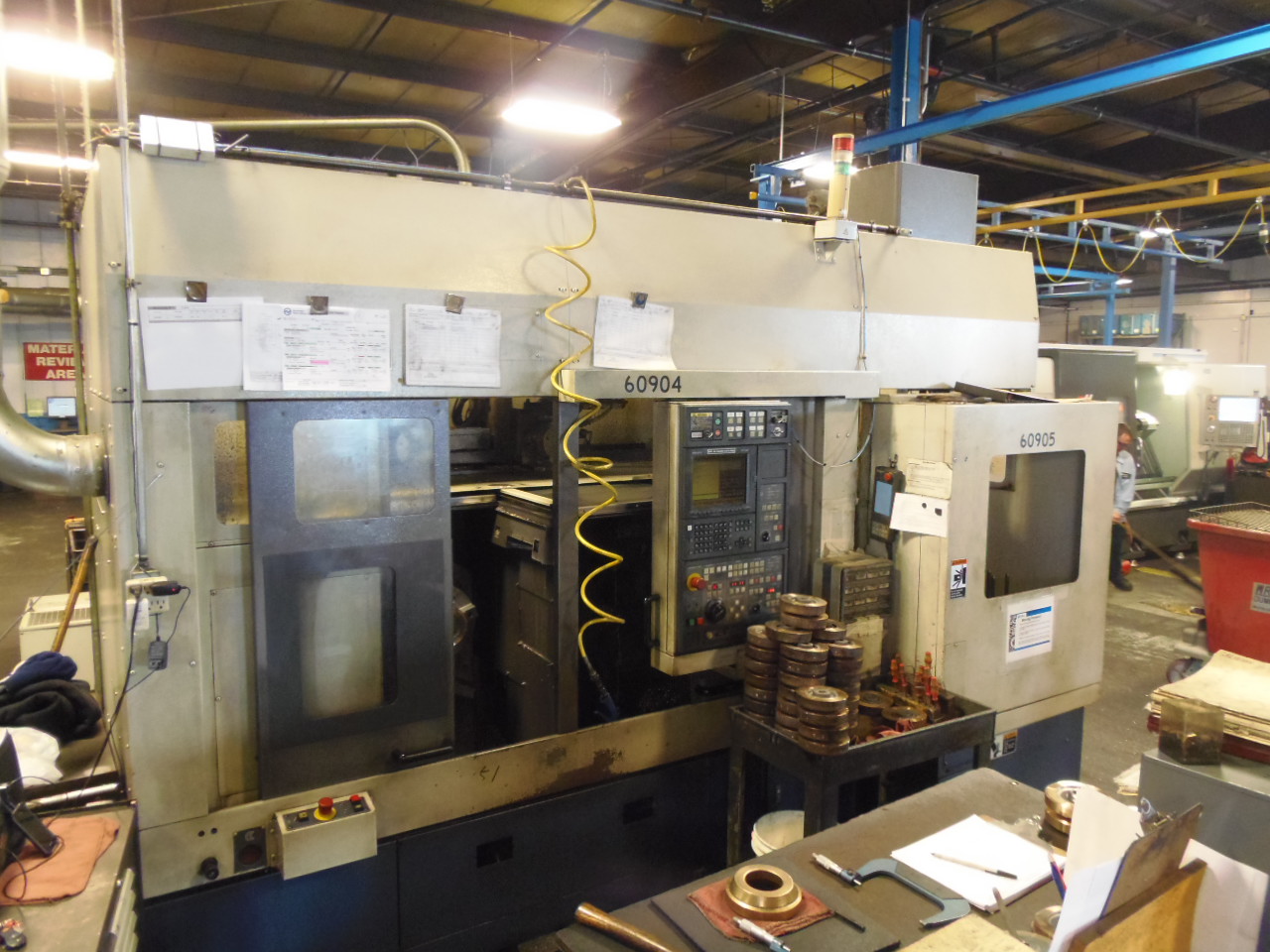 MORI SEIKI RL-253, 2-10" CHUCKS, MSG CONTROLS, CHIP CONVEYORS, GANTRY SYSTEM, 2001