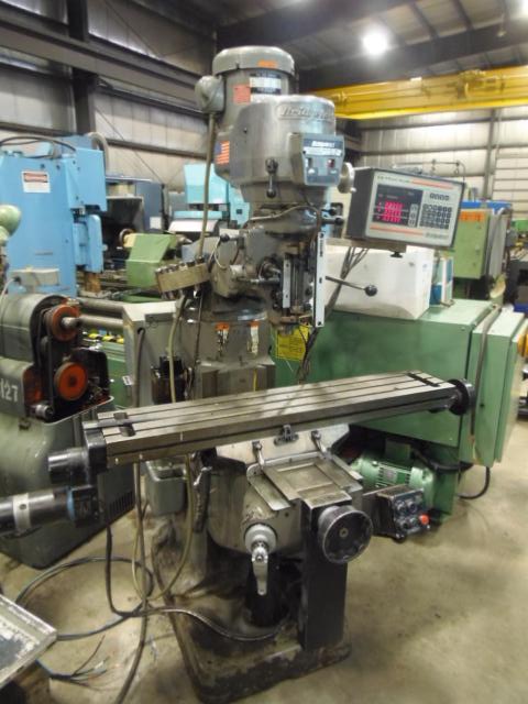 BRIDGEPORT 2 AXIS CNC MILLING MACHINE WITH "EZ-TRAK PLUS" CONTROL, MISC COLLETS, HEAD REBUILT, 1991