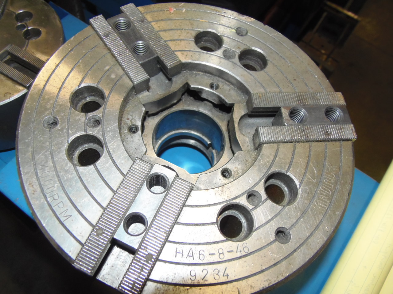 8 INCH MMK MODEL HA6-8-46, 3 JAW POWER CHUCK