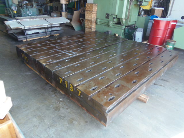 5' X 10' FLOOR PLATES, 2 MATCHING, 12" THICK, T-SLOTTED, 10' X 10' AREA