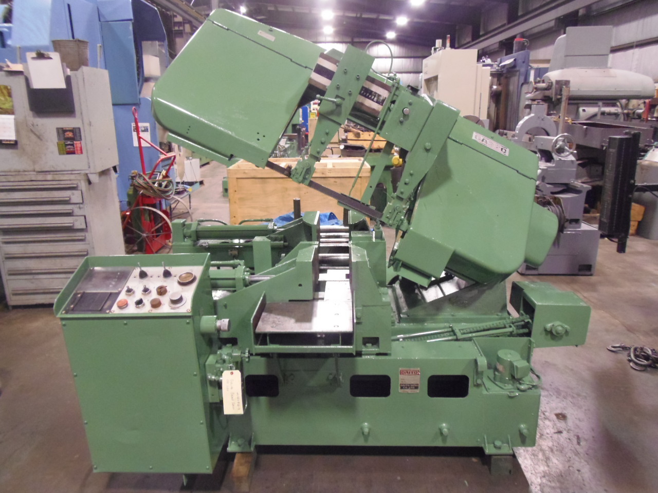 12.5 x 12.5 DAITO HORIZONTAL BANDSAW, MODEL GA320, 13' 6" x 1.25" BLADE, 1984
