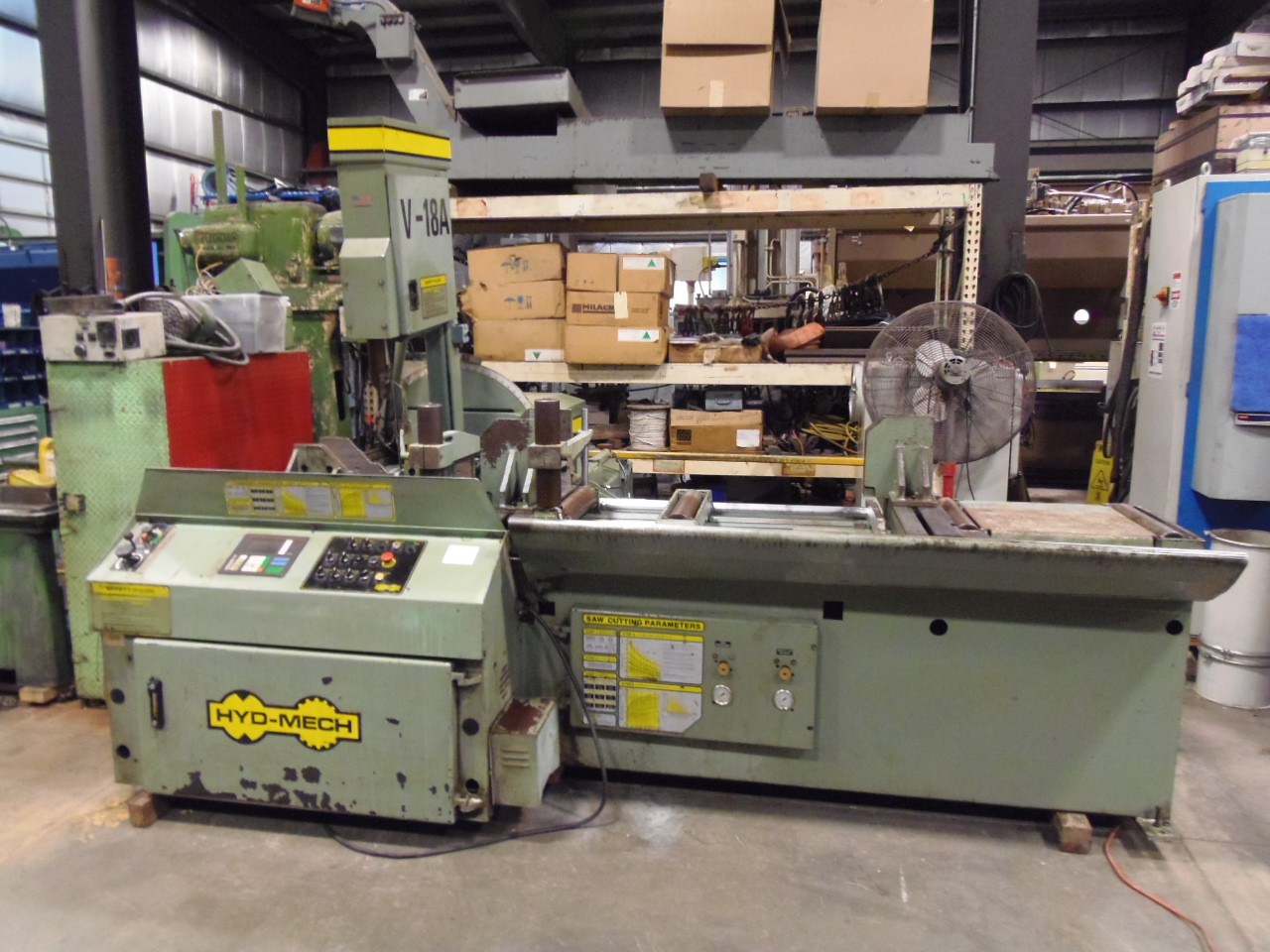 16" X 18" HYD-MECH V18-APC, CNC CONTROL, AUTO FEED, MITERING, BUNDLE CLAMP, 1999