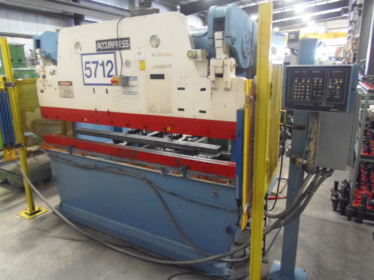 ACCURPRESS 71008, 100 TON X 8', HYDRAULIC PRESS BRAKE, AUTOMEC AUTOGAUGE 1000 CONTROL, 1985