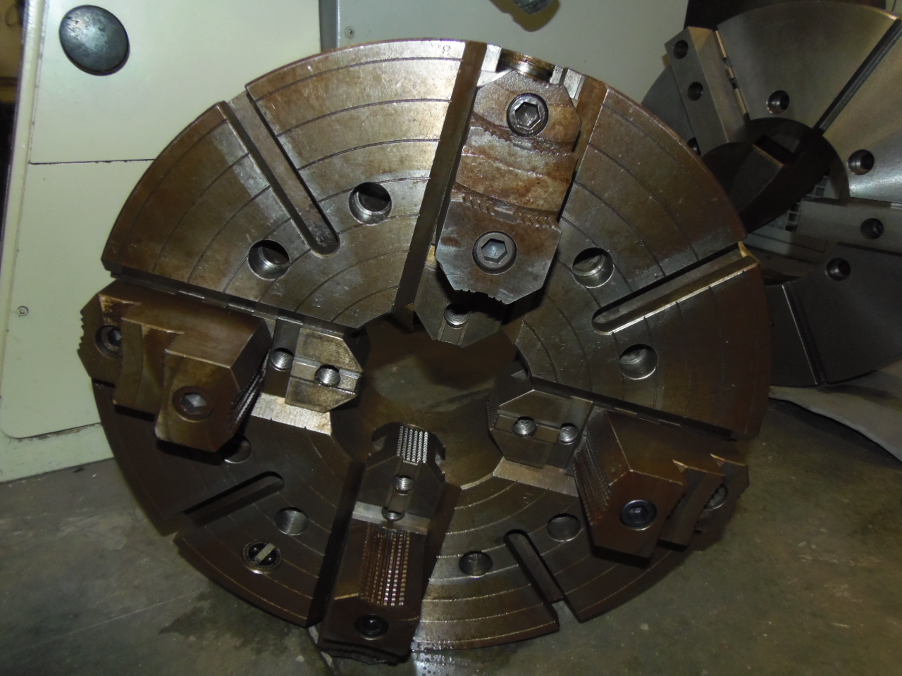 21" WARNER & SWASEY, 4-JAW CHUCK, M-1614-9, T & G JAWS, 6.5" HOLE, A2-15