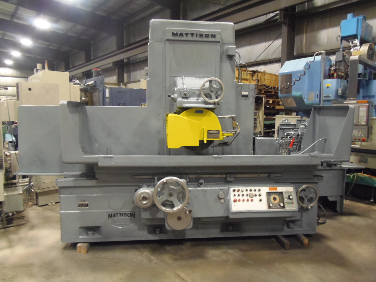 16" x 48" MATTISON SMALL DIE BLOCK SURFACE GRINDER, HIGH-POWERED, 24" HIGH SPINDLE, RESCRAPED, COOLANT, WALKER CHUCK W/ DEMAG