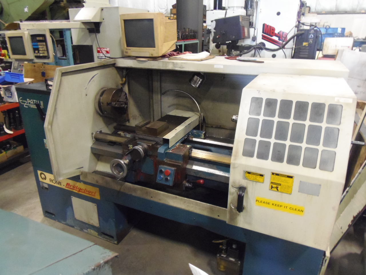 16" x 40" ROMI BRIDGEPORT EZ PATH II CNC LATHE, 10" 3-JAW CHUCK, 4-3500 RPM, 1996