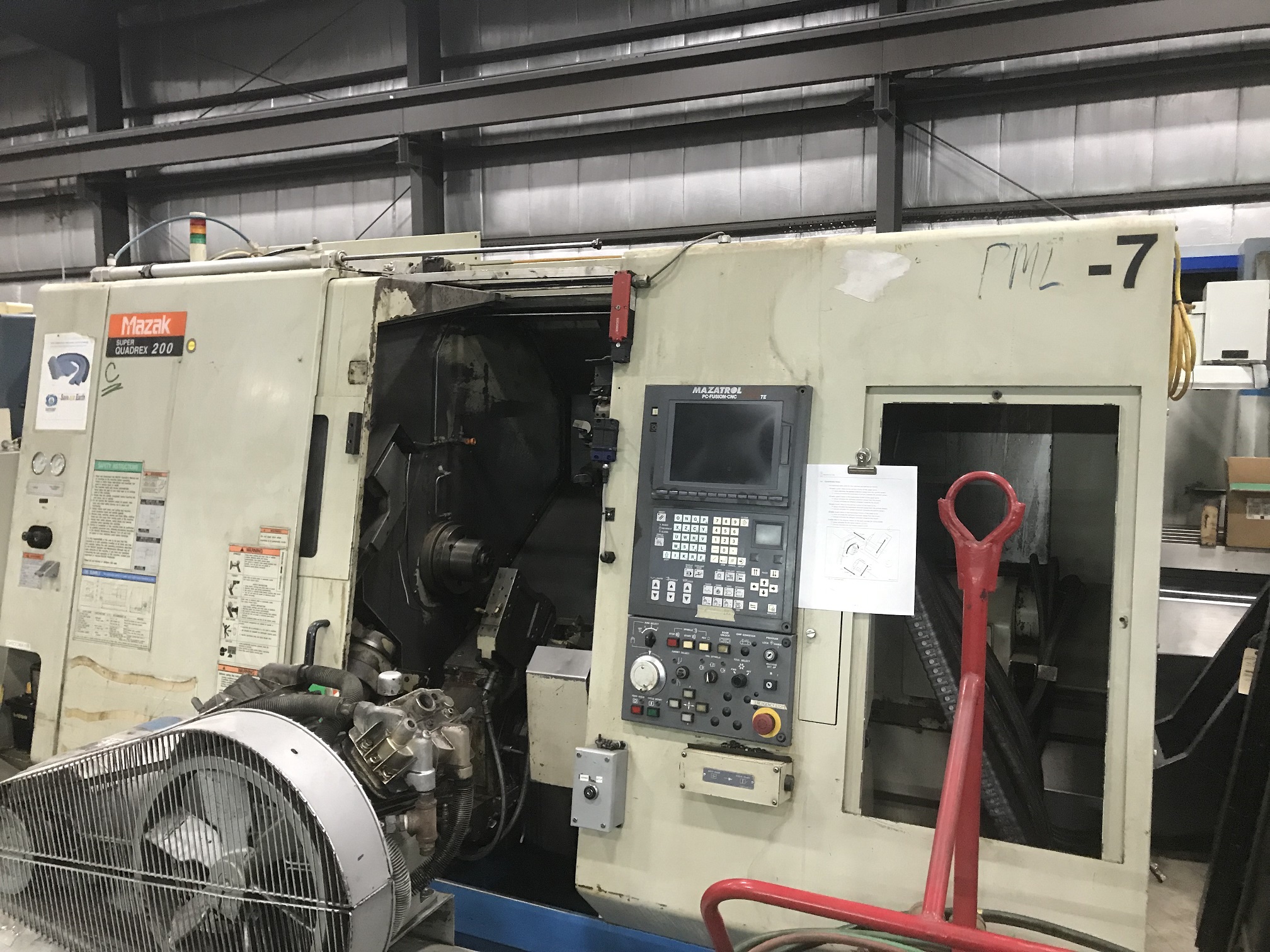 MAZAK SQR-200, NEW 2005, TWIN TURRETS, TAILSTOCK, FUSION 640TE CONTROL, COOLANT, CHIP CONVEYOR, TOOL SETTER, AUTO DOOR
