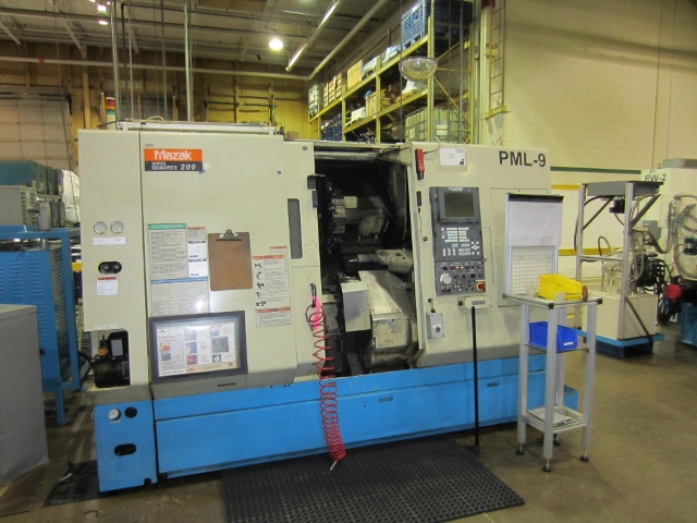 MAZAK SQR-200, NEW 2005, 23"/11" x 24" CAP., TWIN TURRETS, TAILSTOCK, FUSION 640TE CONTROL, DUAL TOOL SETTER, COOLANT, CHIP CONVEYOR, 8" HYD. CHUCK, SMW OMNIREST