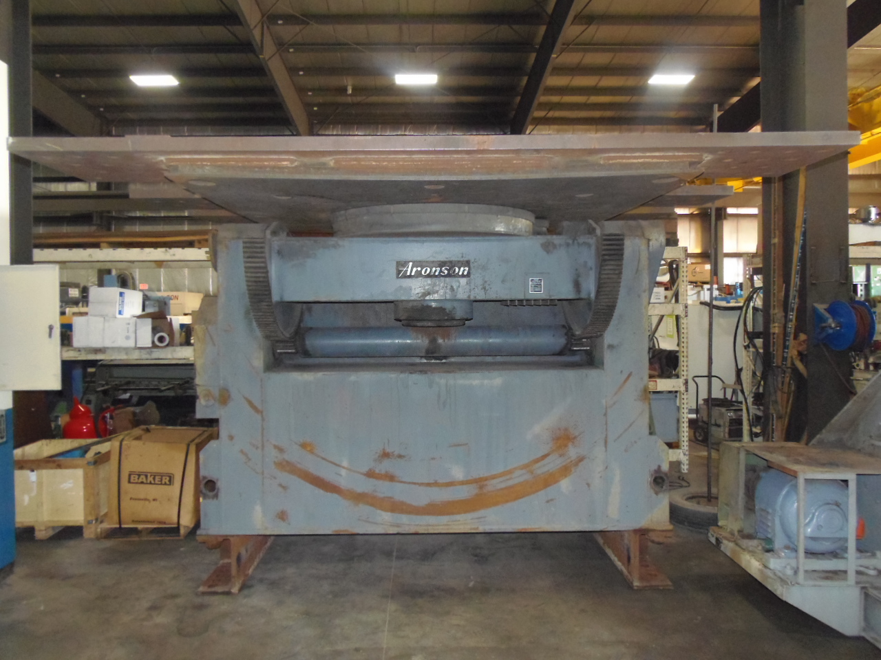 60,000 LB. ARONSON WELDING POSITIONER, G600CS, 135 DEG. TILT, 360 DEG. ROTATE, 8' x 8' TABLE