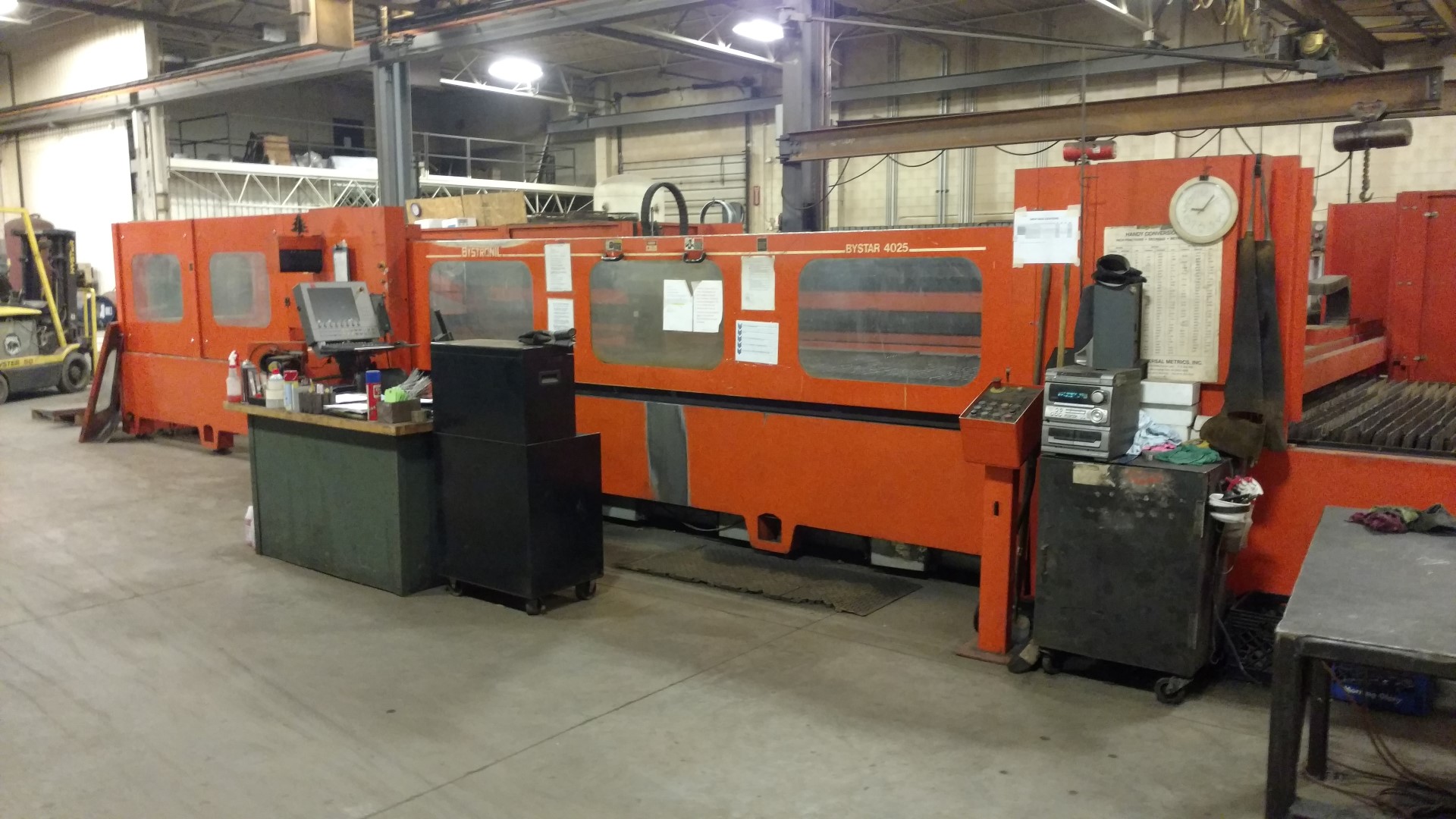 BYSTRONIC, 3500 WATT, BYSTAR 4025, ROTARY CHUCK FOR TUBE CUTTING, 8' X 20' SHUTTLE TABLES.