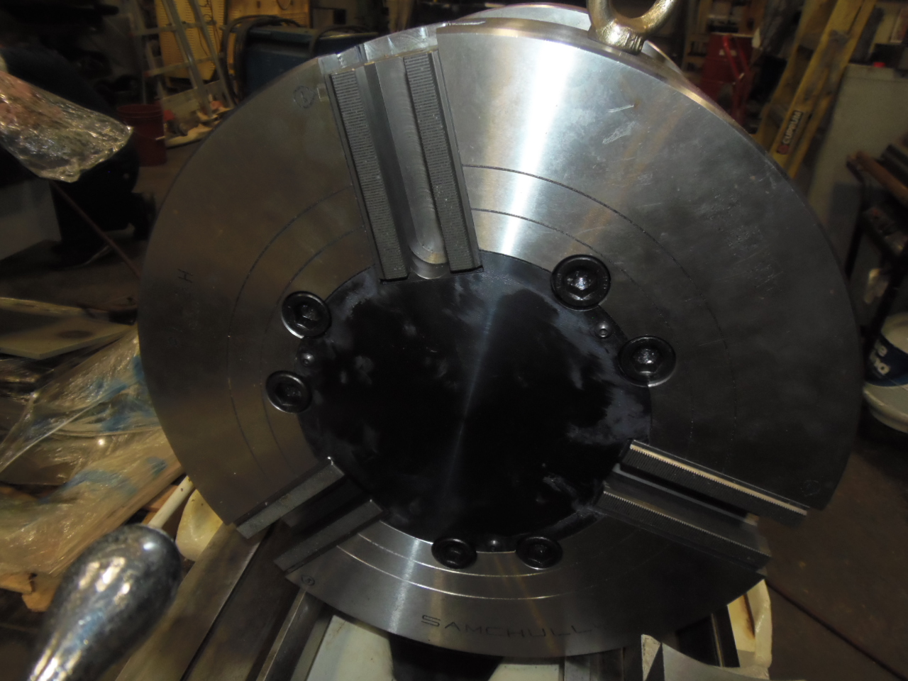 18" SAMCHULLY 3 JAW HYDRAULIC POWER CHUCK, MODEL HC-18, UNUSED