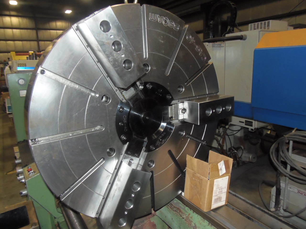 40" SEOAM CAS-40, UNUSED 3 JAW HYDRAULIC POWER CHUCK